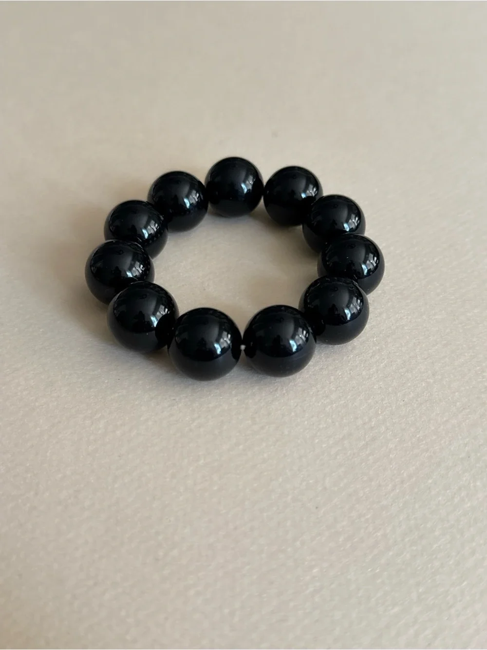 Black Bead Stretch Bracelet N2320